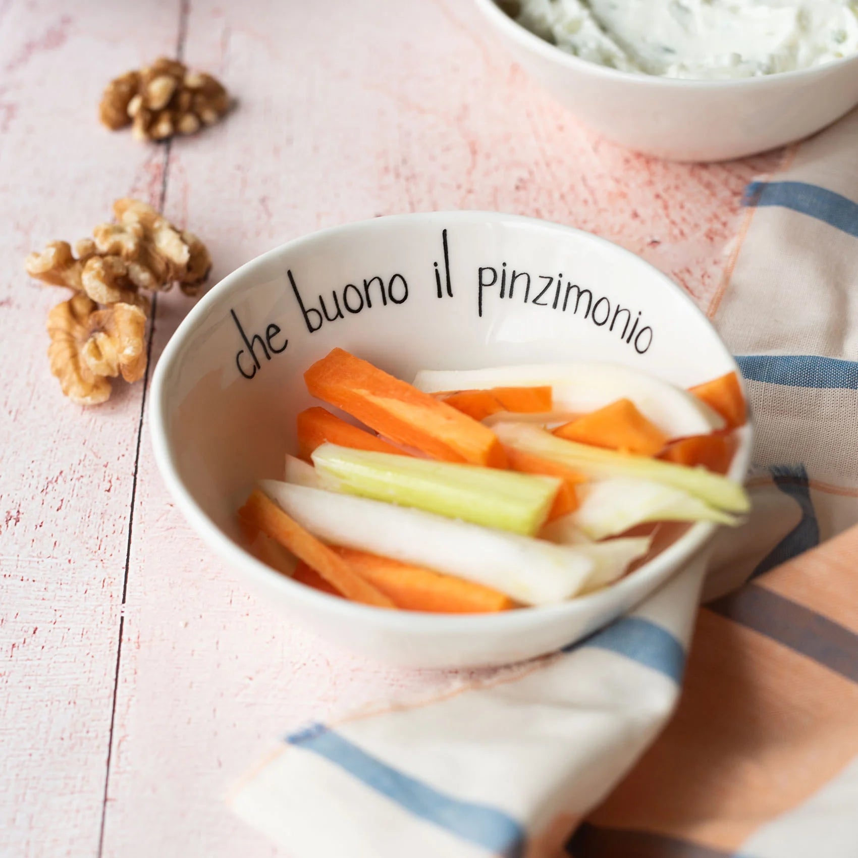 Set 4 Ciotole in Grès Serigrafata - Che Buono il Pinzimonio