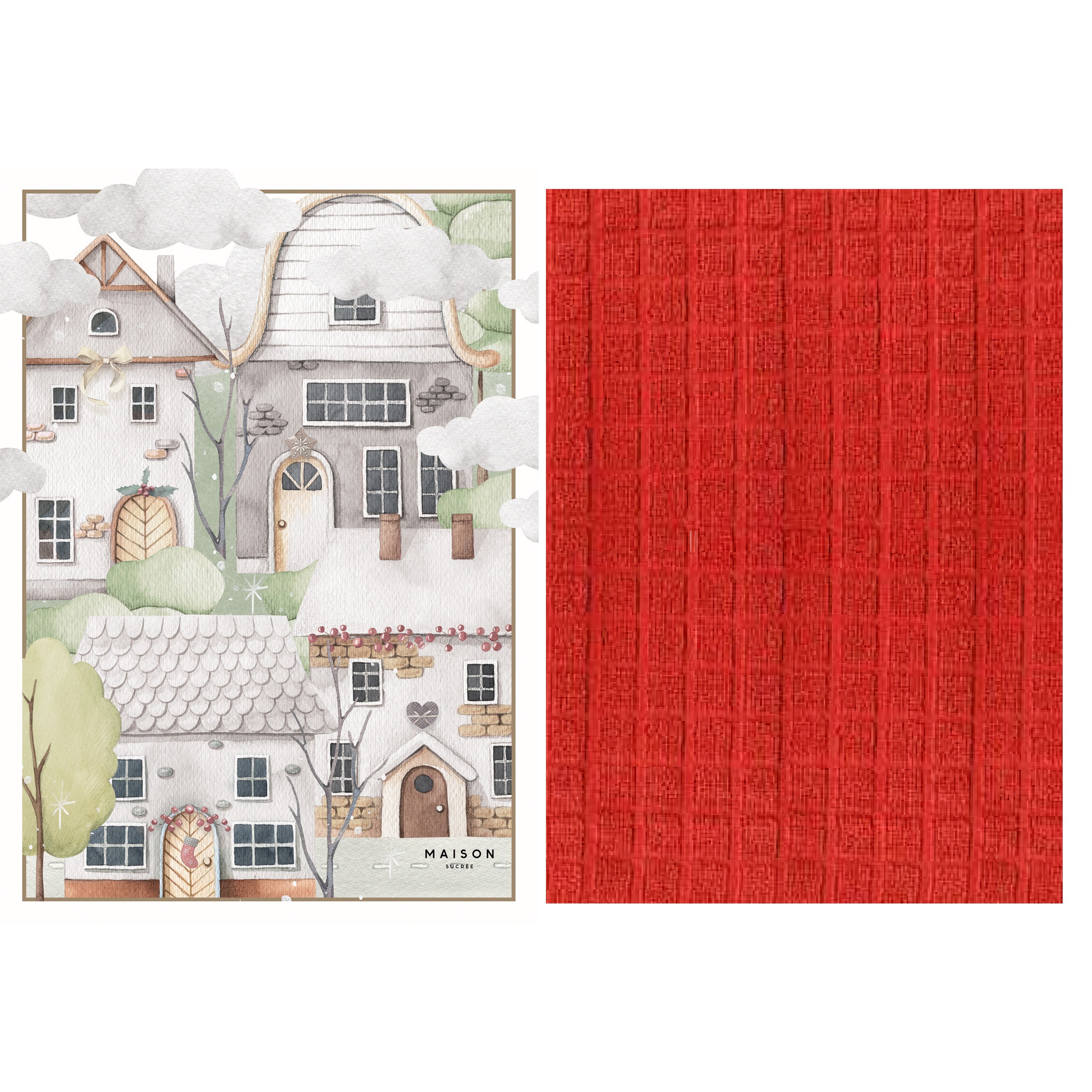 Set Canovaccio in Misto Lino e Panni Spugna - Borgo Natale