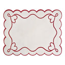 Set 2 Americani in Puro Cotone Ricamati  - Cuori