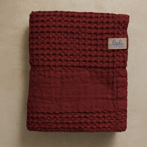 Telo da Bagno Nido d'Ape StoneWashed con Bordo in Lino - Jaspy