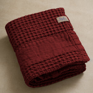 Telo da Bagno Nido d'Ape StoneWashed con Bordo in Lino - Jaspy