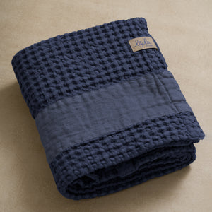 Telo da Bagno Nido d'Ape StoneWashed con Bordo in Lino - Jaspy