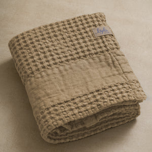Telo da Bagno Nido d'Ape StoneWashed con Bordo in Lino - Jaspy