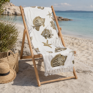 Telo Mare in Spugna di Cotone Fantasia Stampata - Caraibes