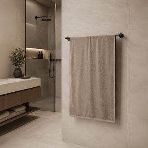 Telo da bagno in Spugna di Cotone Tinta Unita - Perla