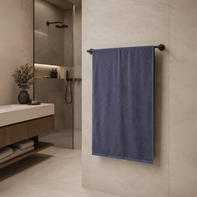 Telo da bagno in Spugna di Cotone Tinta Unita - Perla