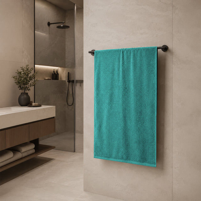 Telo da bagno in Spugna di Cotone Tinta Unita - Perla