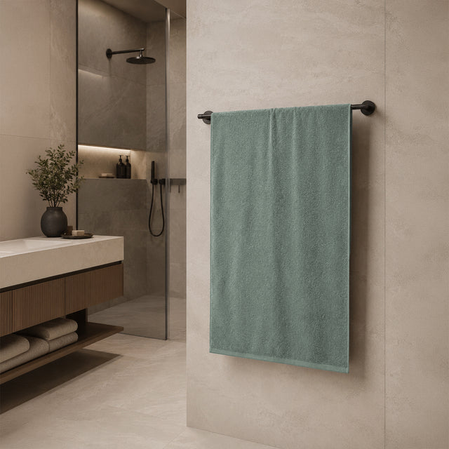 Telo da bagno in Spugna di Cotone Tinta Unita - Perla