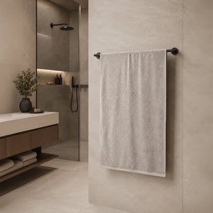 Telo da bagno in Spugna di Cotone Tinta Unita - Perla