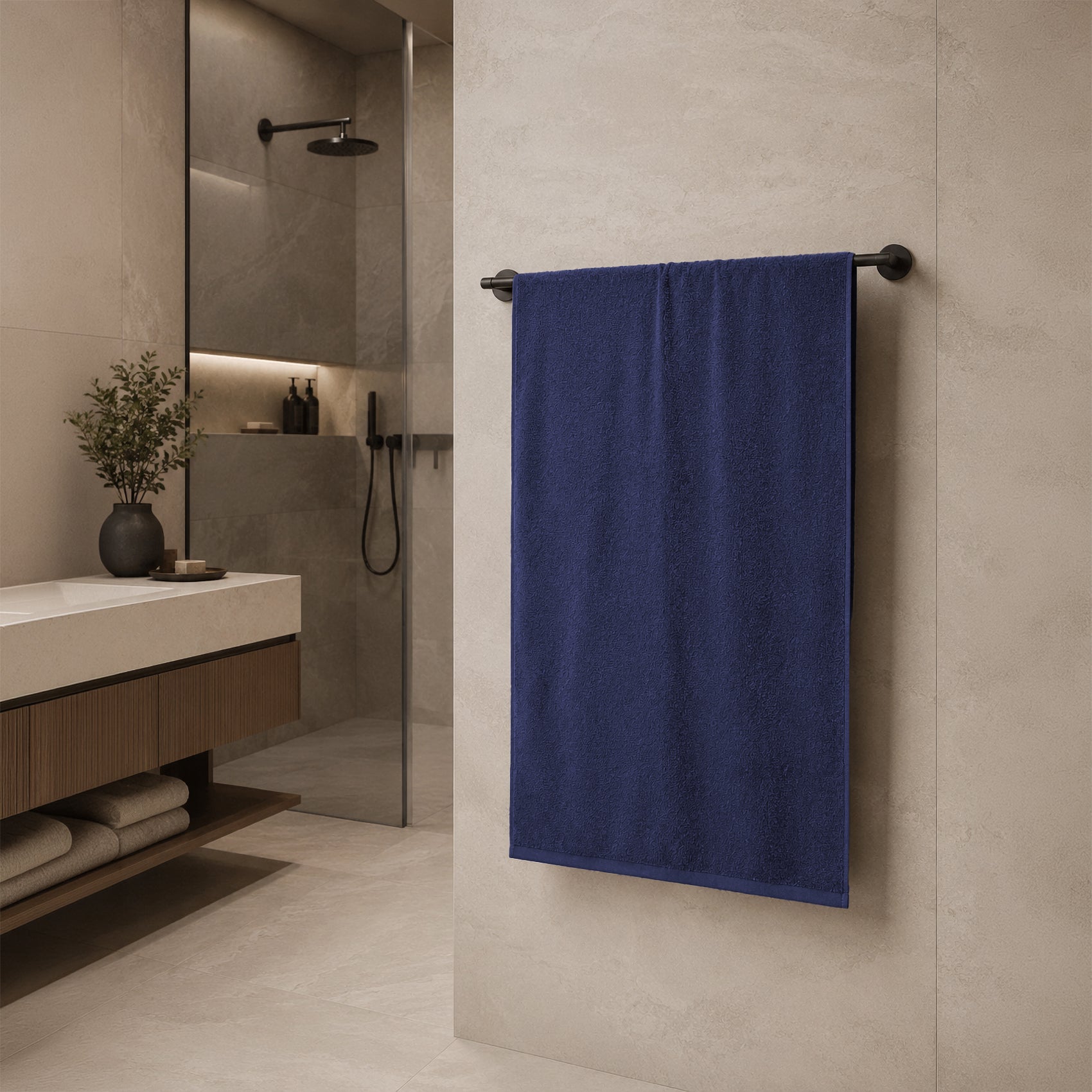 Telo da bagno in Spugna di Cotone Tinta Unita - Perla