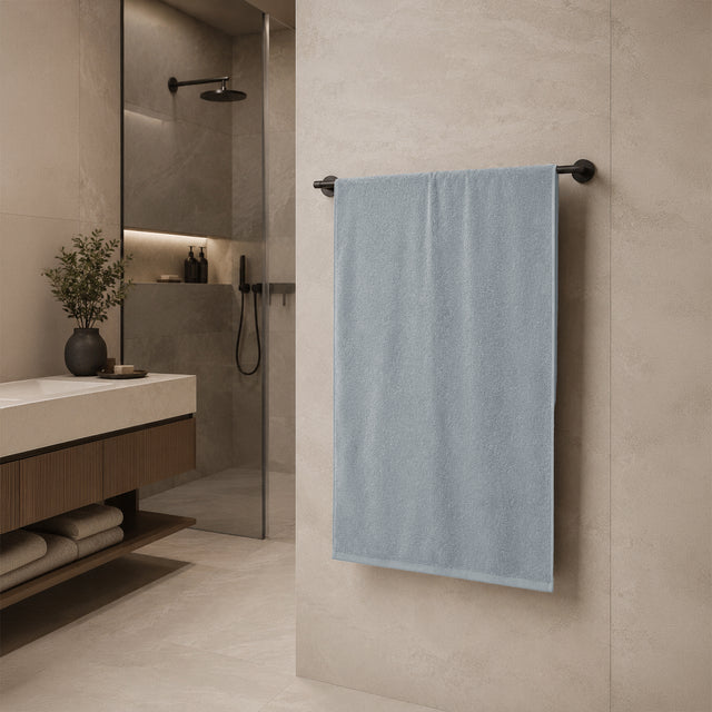 Telo da bagno in Spugna di Cotone Tinta Unita - Perla