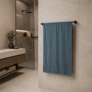 Telo da bagno in Spugna di Cotone Tinta Unita - Perla