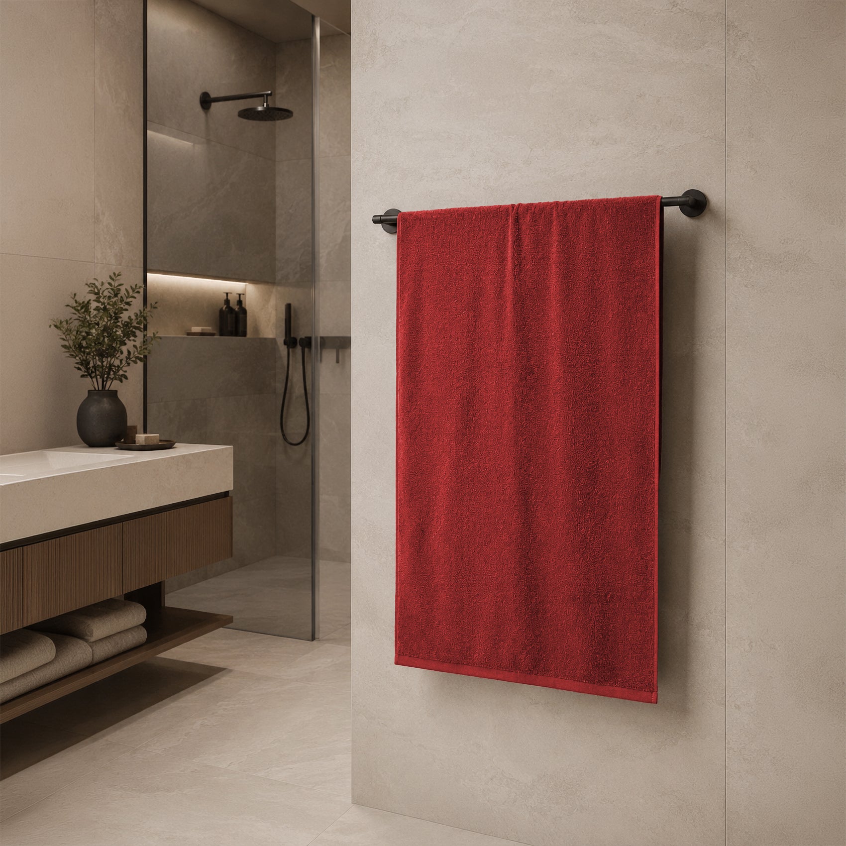 Telo da bagno in Spugna di Cotone Tinta Unita - Perla