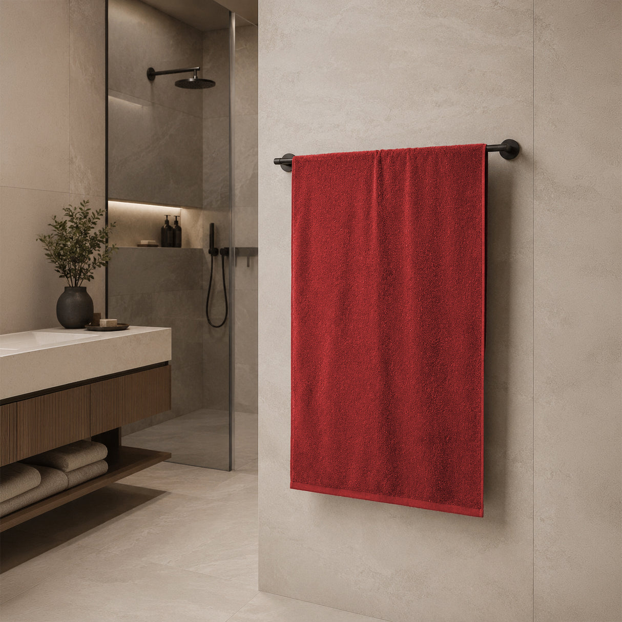 Telo da bagno in Spugna di Cotone Tinta Unita - Perla