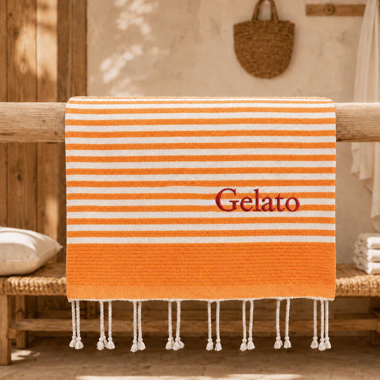Telo Mare in Fouta di Puro Cotone a Righe Larghe - Alma