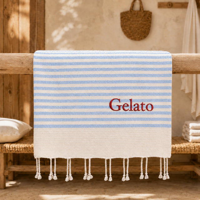 Telo Mare in Fouta di Puro Cotone a Righe Larghe - Alma