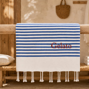 Telo Mare in Fouta di Puro Cotone a Righe Larghe - Alma