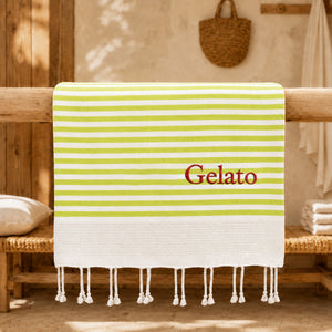 Telo Mare in Fouta di Puro Cotone a Righe Larghe - Alma