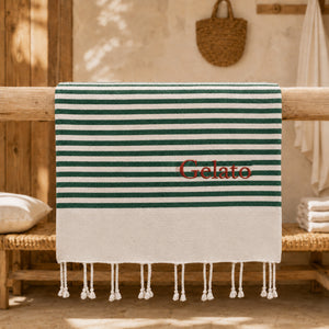 Telo Mare in Fouta di Puro Cotone a Righe Larghe - Alma