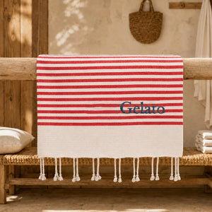 Telo Mare in Fouta di Puro Cotone a Righe Larghe - Alma
