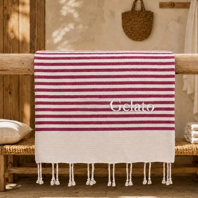 Telo Mare in Fouta di Puro Cotone a Righe Larghe - Alma