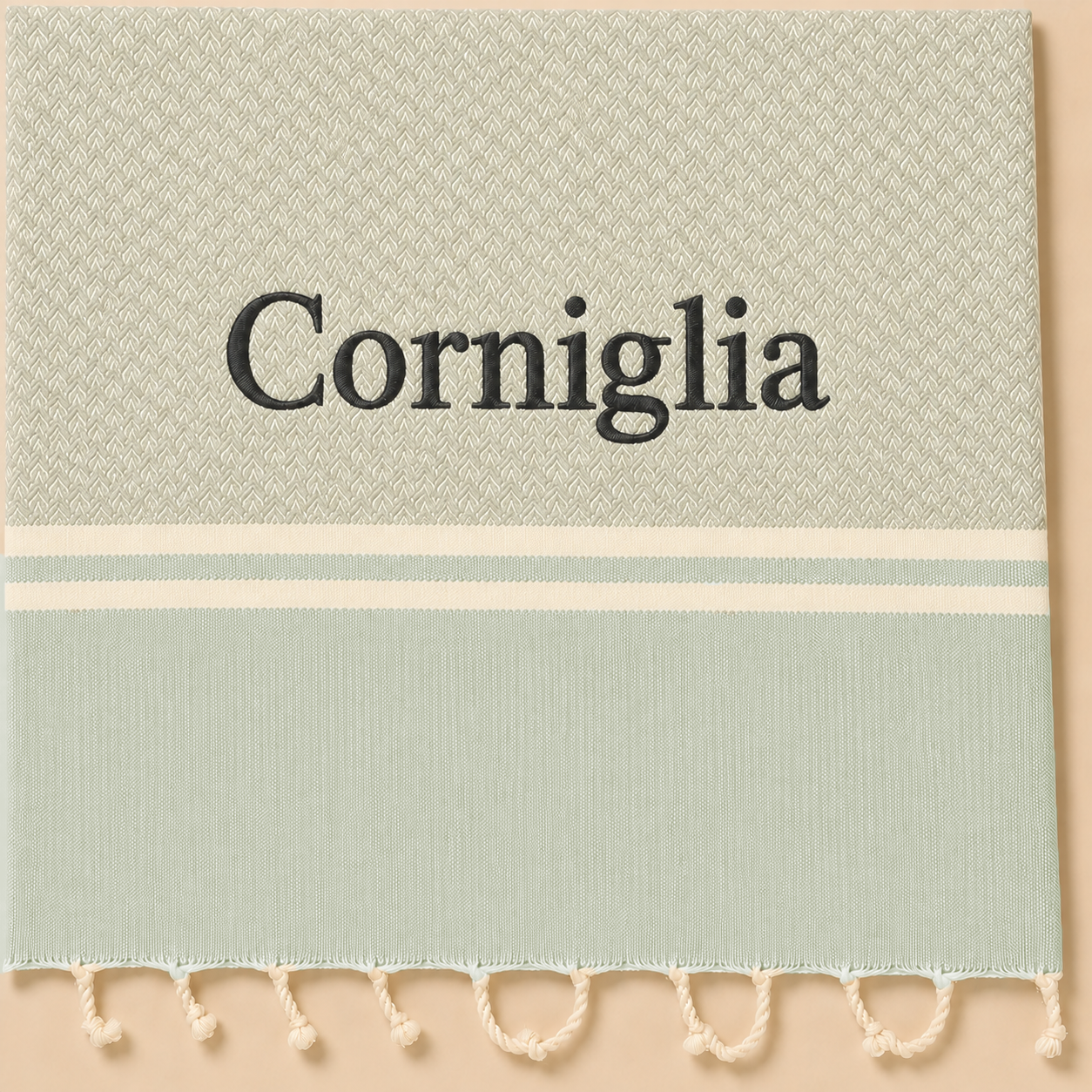Telo Mare in Fouta di Puro Cotone Geometrico - Corniglia
