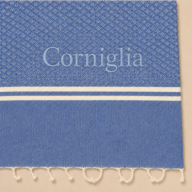 Telo Mare in Fouta di Puro Cotone Geometrico - Corniglia