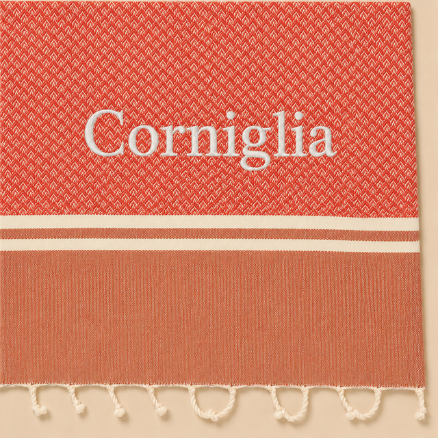 Telo Mare in Fouta di Puro Cotone Geometrico - Corniglia