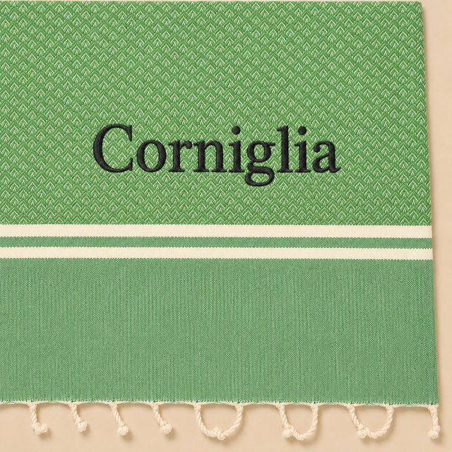 Telo Mare in Fouta di Puro Cotone Geometrico - Corniglia