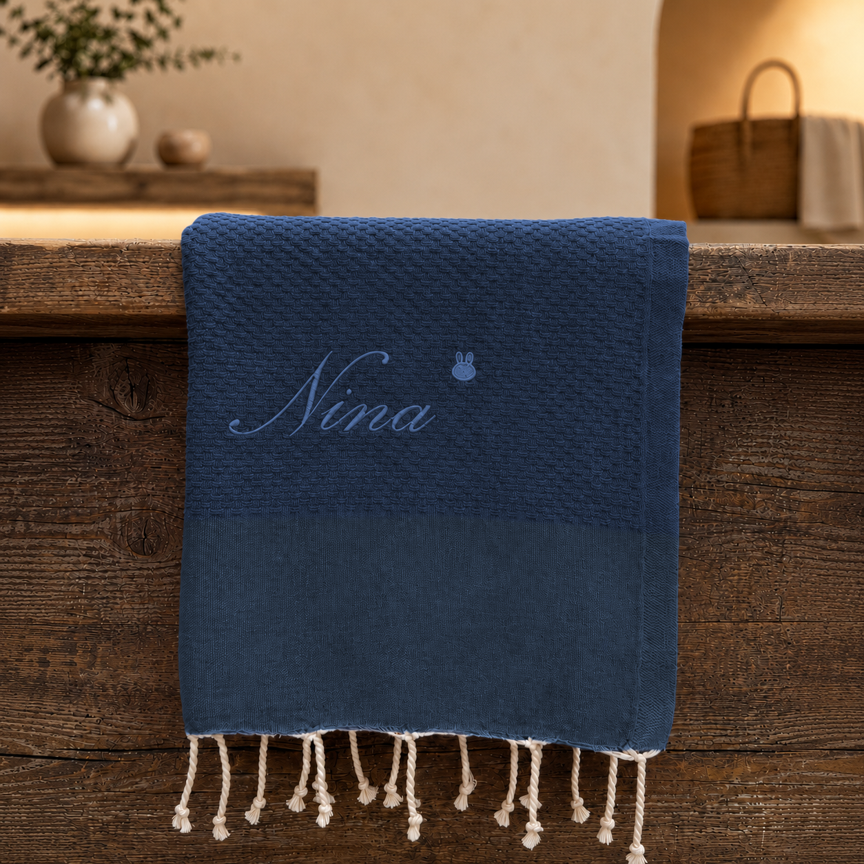 Telo Mare in Fouta di Puro Cotone Tinta Unita - Hammam