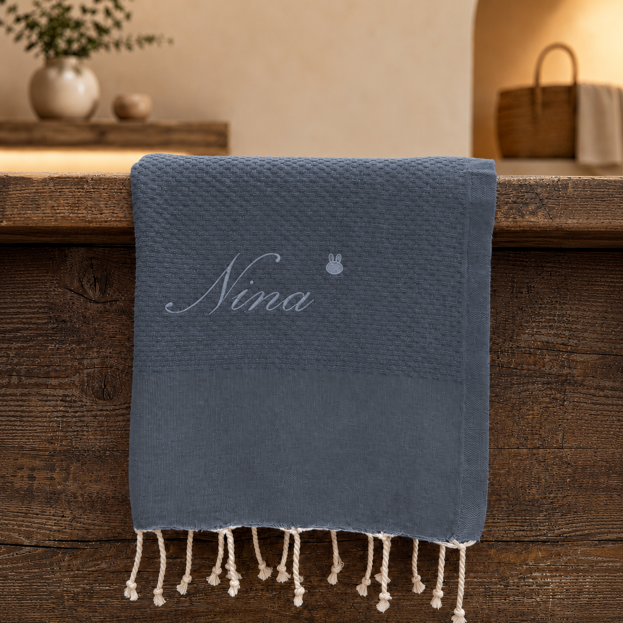 Telo Mare in Fouta di Puro Cotone Tinta Unita - Hammam