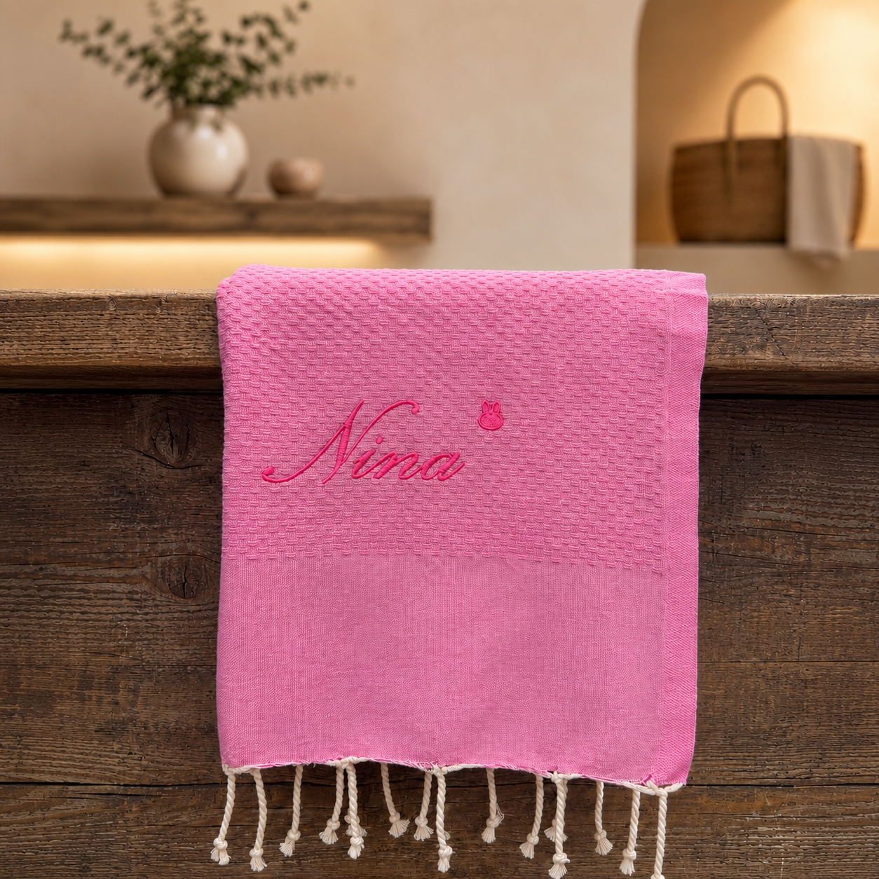 Telo Mare in Fouta di Puro Cotone Tinta Unita - Hammam