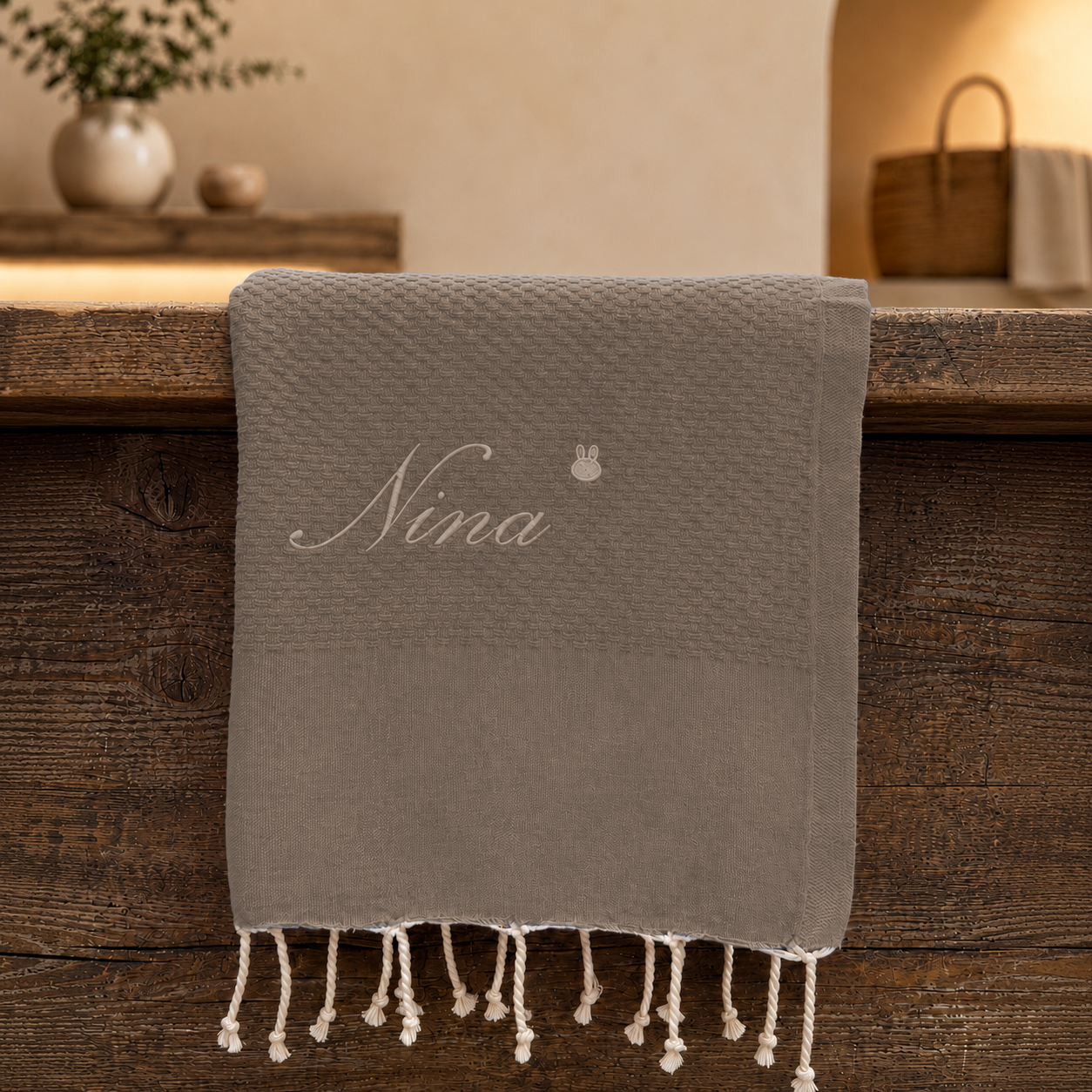 Telo Mare in Fouta di Puro Cotone Tinta Unita - Hammam