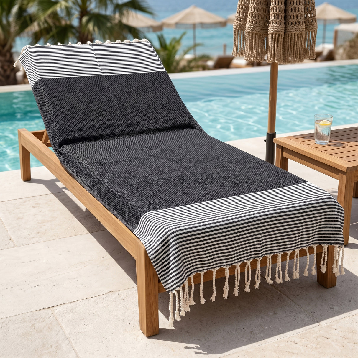 Telo Mare Fouta in Puro Cotone a Righe Strette - Tal