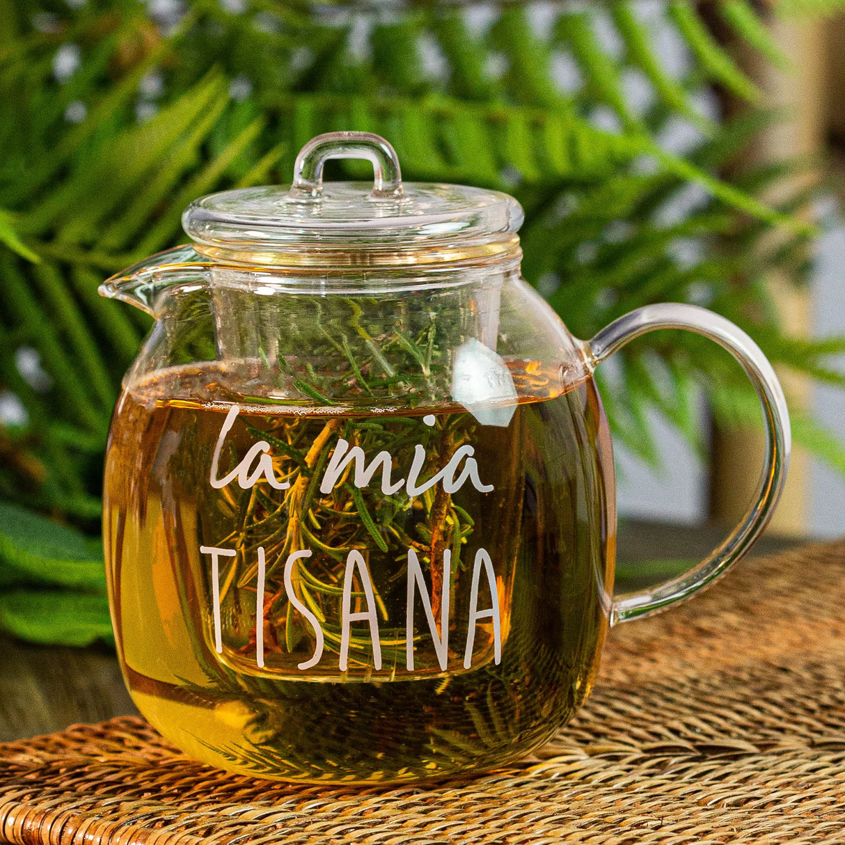 Teiera in Vetro Borosilicato Serigrafato - La mia Tisana