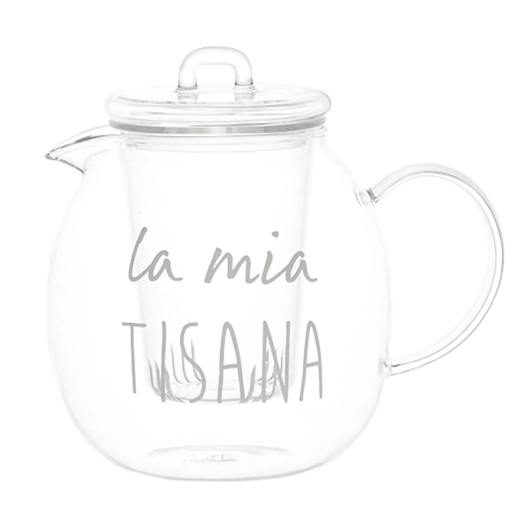 Teiera in Vetro Borosilicato Serigrafato - La mia Tisana