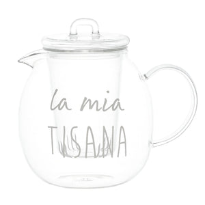 Teiera in Vetro Borosilicato Serigrafato - La mia Tisana