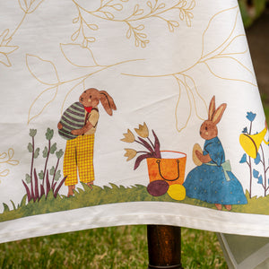 Tovaglia in Puro Cotone Fantasia Pasquale - Coniglietti di Pasqua