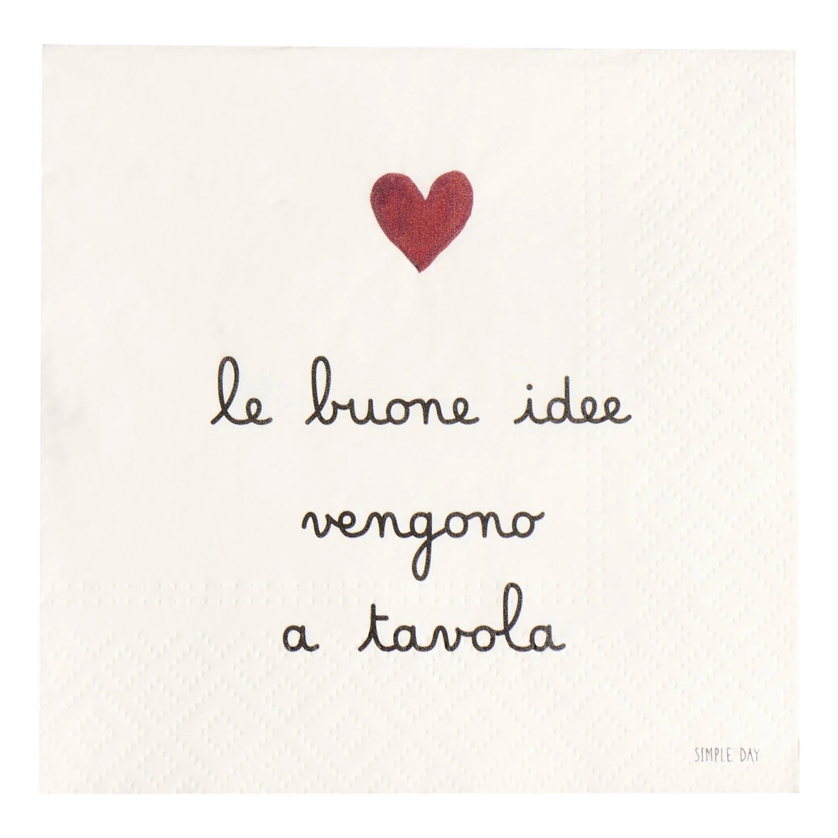 Set 20 Tovaglioli in Carta con Scritta - Le Buone Idee Vengono a Tavola