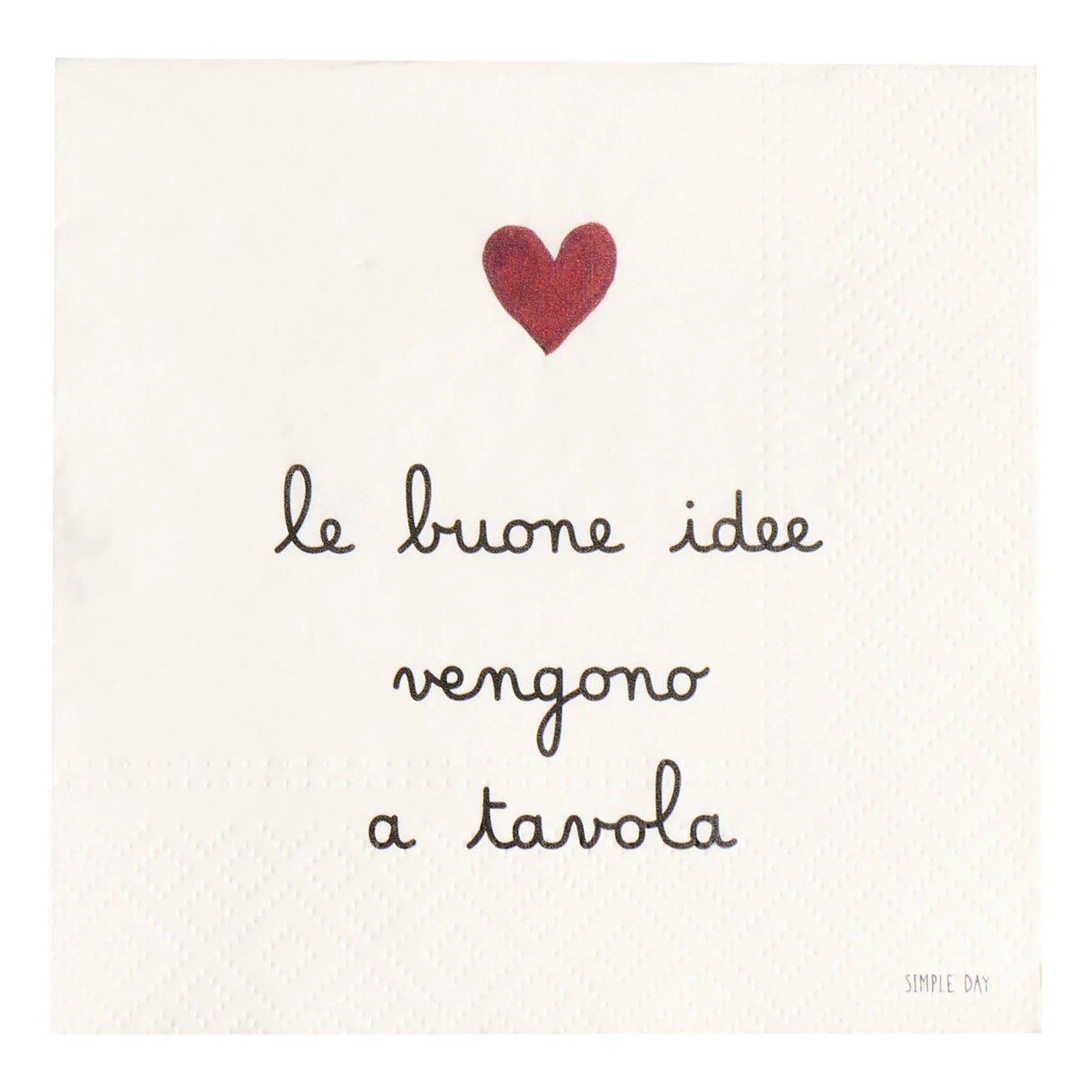 Set 20 Tovaglioli in Carta con Scritta - Le Buone Idee Vengono a Tavola
