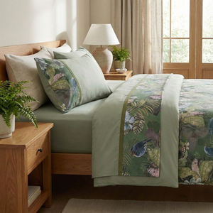 Completo Lenzuola in Flanella di Cotone Fantasia Floreale - Protea