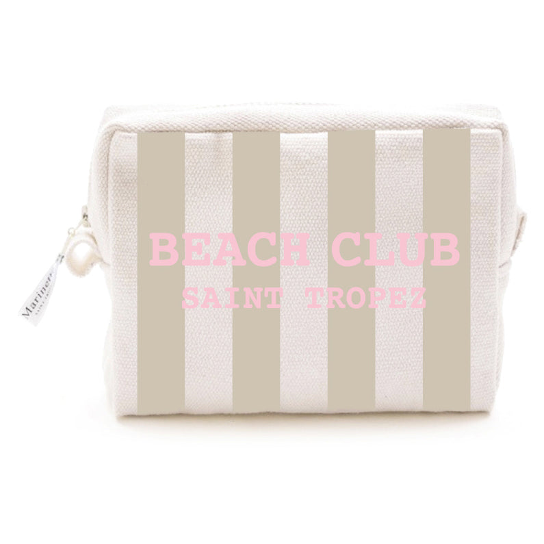 Trousse in Cotone con Scritta Ricamata - Beach Club