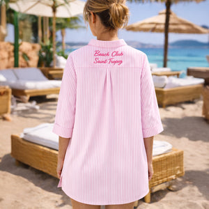 Tunica Copricostume in Puro Cotone Rigato - Beach Club
