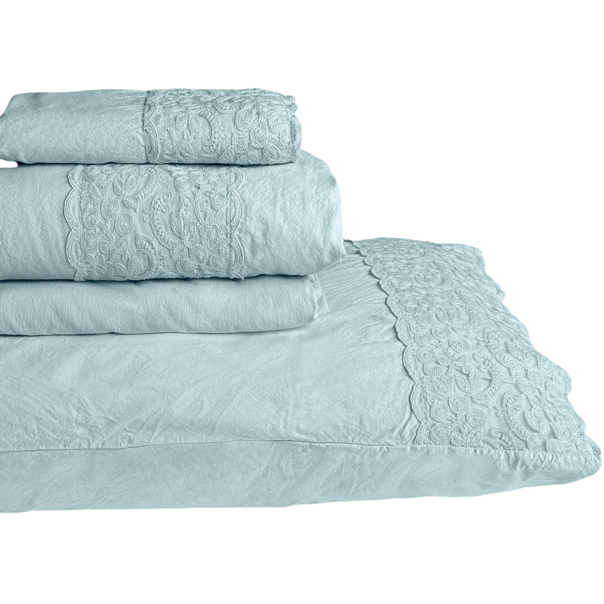Completo Copripiumino 100% Puro Cotone StoneWashed - Bristol