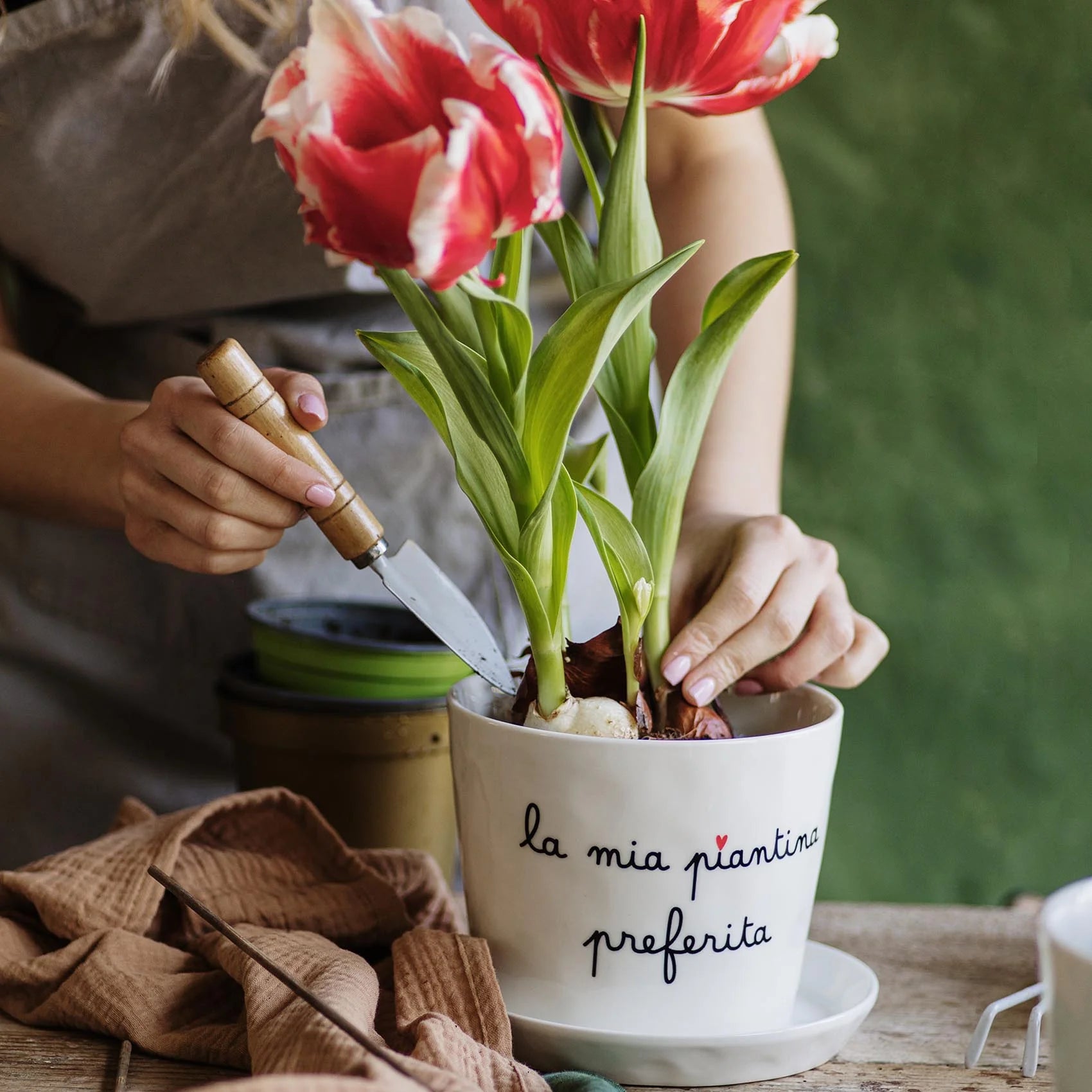 Vaso Portafiori in Grès Serigrafato - La mia Piantina Preferita