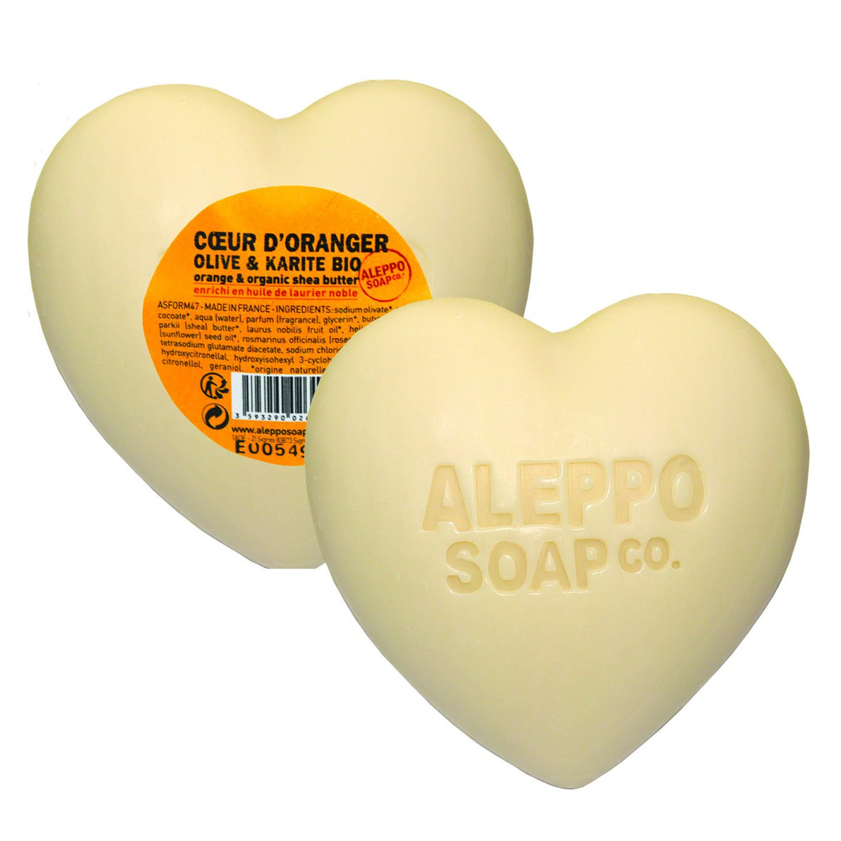 Sapone a Cuore Profumato d'Aleppo ai Fiori di Arancio con Karite Bio - Tadé