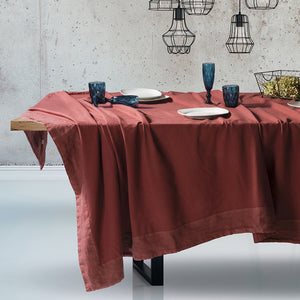 Tovaglia Cotone con Bordo in Lino StoneWashed NO STIRO - Loira