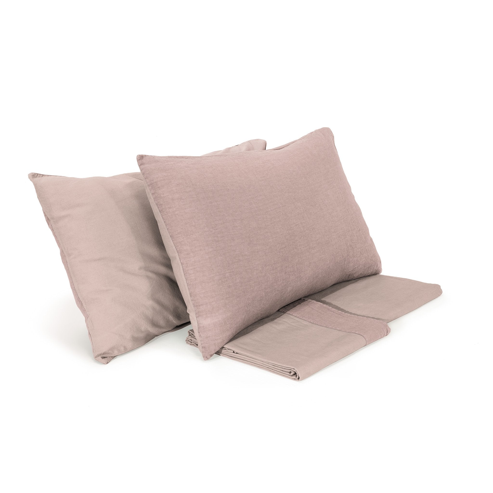 Completo Copripiumino Cotone e Lino StoneWashed No Stiro - Loira