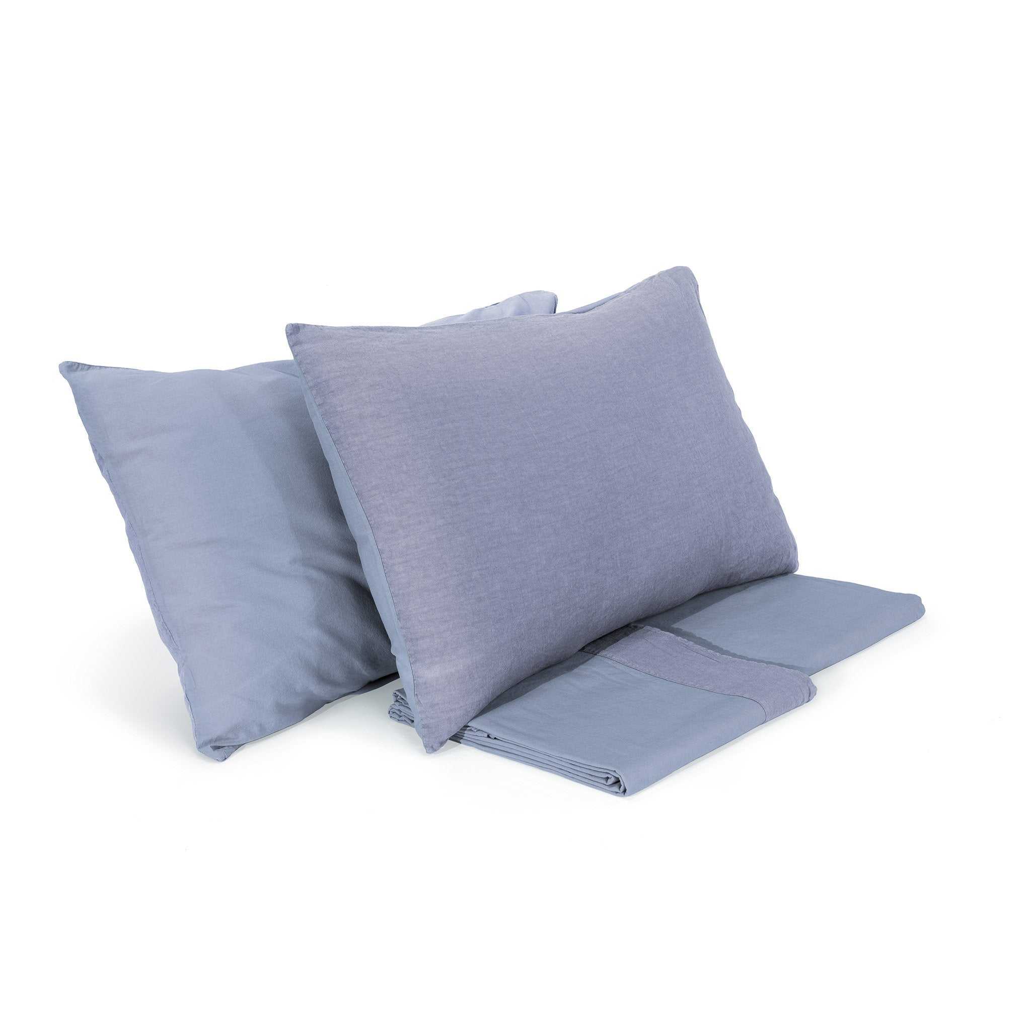 Completo Lenzuola Cotone e Lino StoneWashed No Stiro - Loira