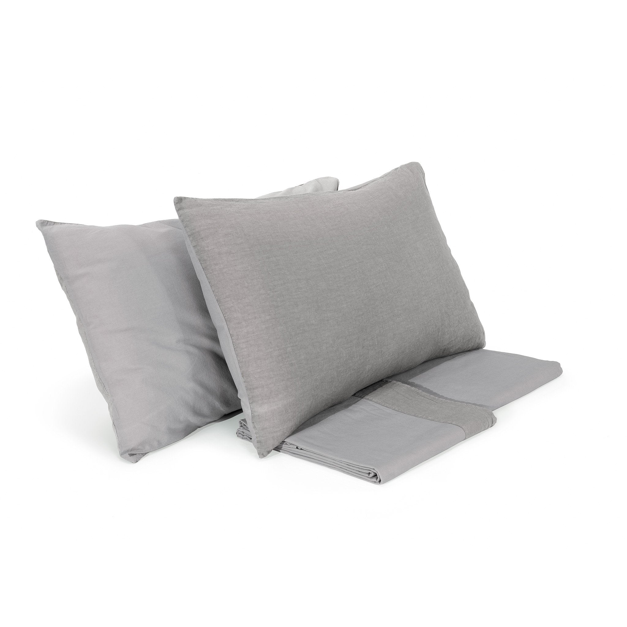 Completo Lenzuola Cotone e Lino StoneWashed No Stiro - Loira